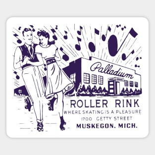 Vintage Roller Skating Muskegon Michigan Magnet